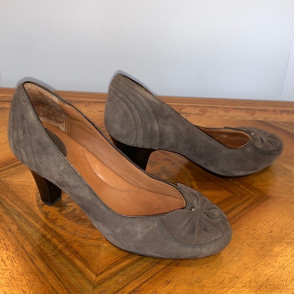 Clarks Artisan Society Ball Suede Pumps Taupe Women’s Size 8W (wide) - Picture 15 of 16
